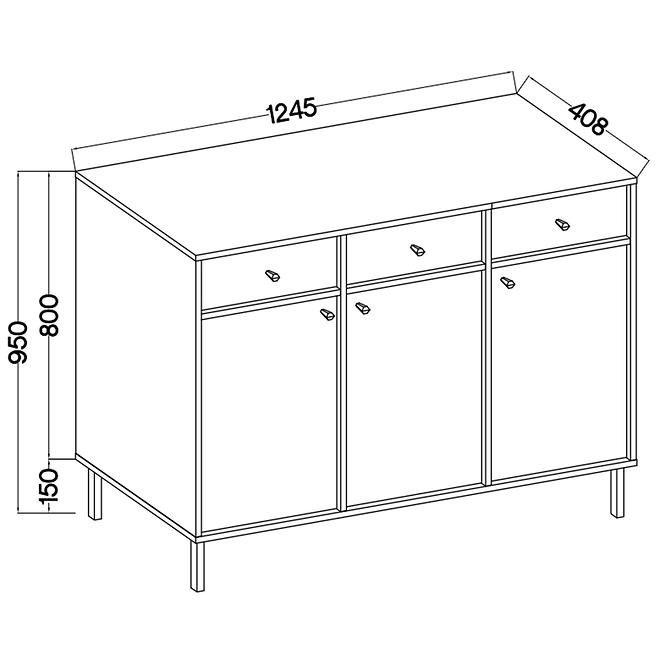 Komód Tokyo 2  3F 3S eukaliptusz 827