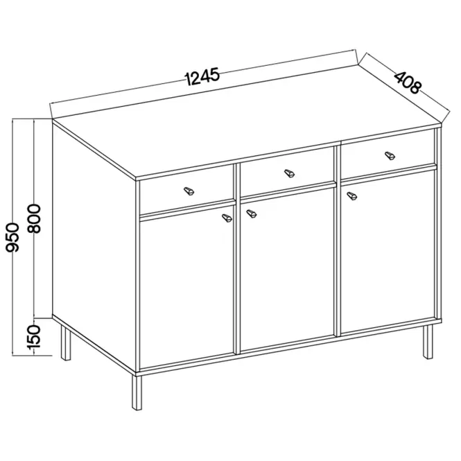 Komód Tokyo 2  3F 3S eukaliptusz 827,3