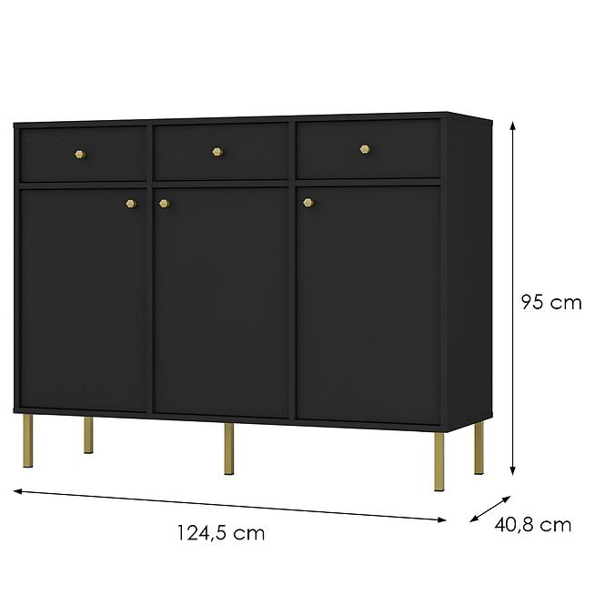 Komód Tokyo 2  3F 3S fekete grafit 827,2