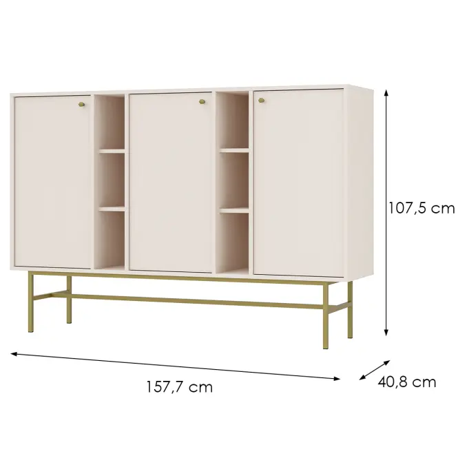 Komód Tokyo 3  3D bézs homok 823,3