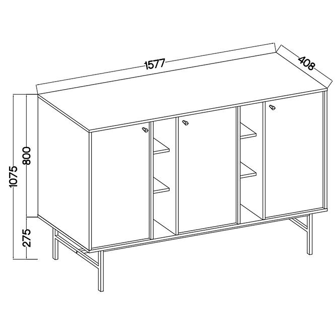 Komód Tokyo 3  3D bézs homok 823