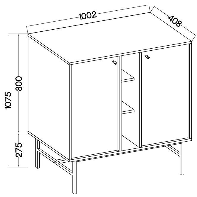 Komód Tokyo 3  2D eukaliptusz 822