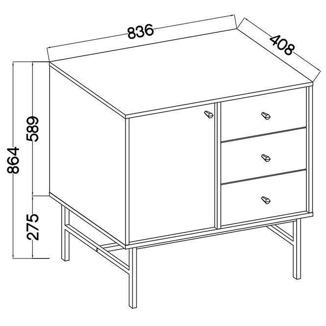 Komód Tokyo 3  1F 3S bézs homok 814