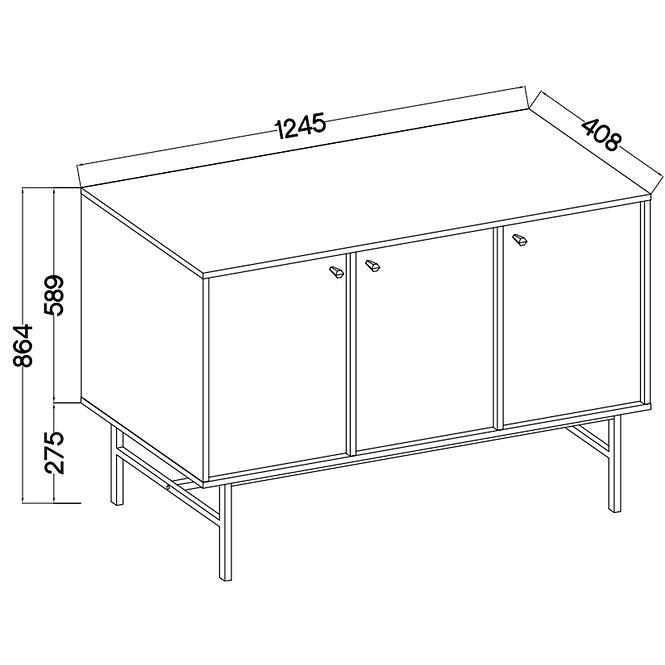 Komód Tokyo 3  3F eukaliptusz 813