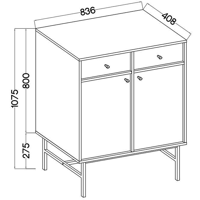 Komód Tokyo 3  2F 2S eukaliptusz 826