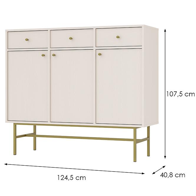 Komód Tokyo 3  3F 3S bézs homok 827