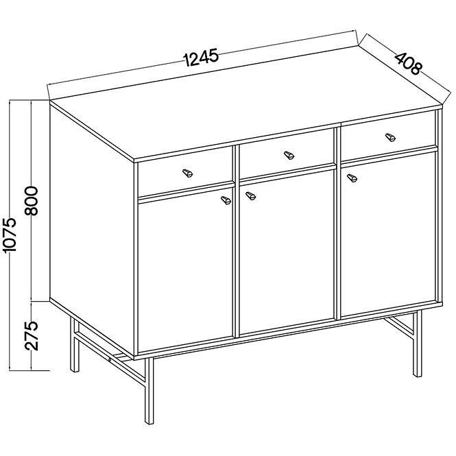 Komód Tokyo 3  3F 3S bézs homok 827
