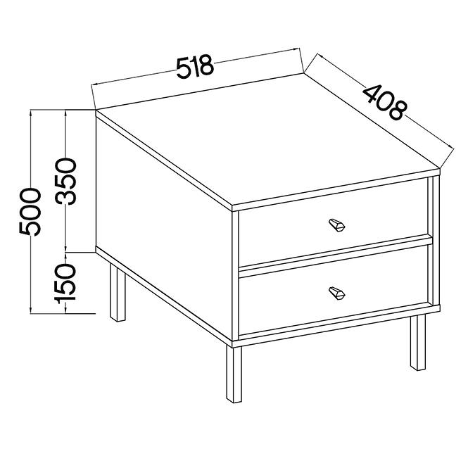 Éjjeliszekrény Tokyo 2 2S bézs homok 801