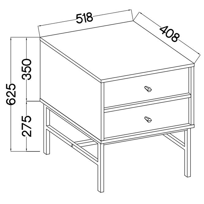 Éjjeliszekrény Tokyo 3 2S bézs homok 801