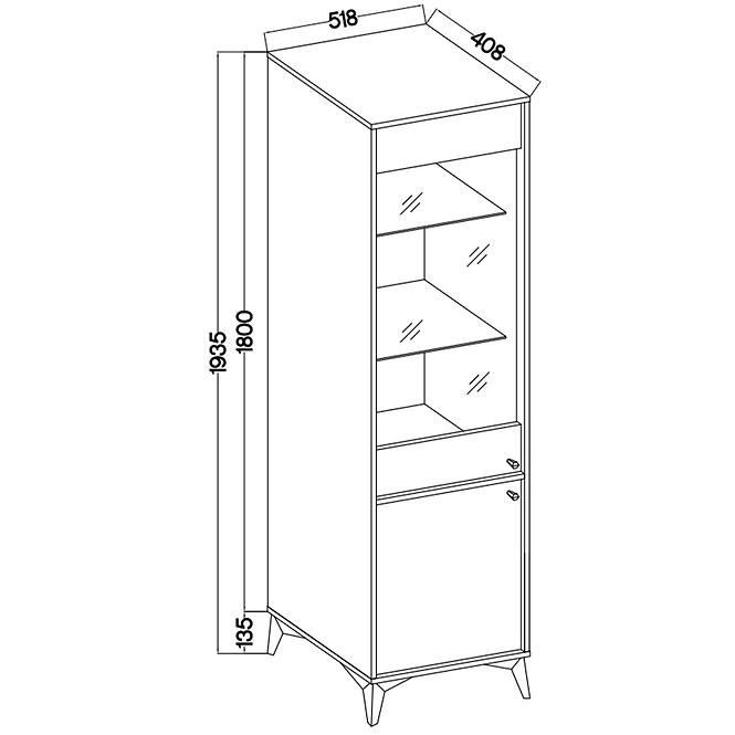 Vitrin Tokyo 1 2D eukaliptusz 101,3
