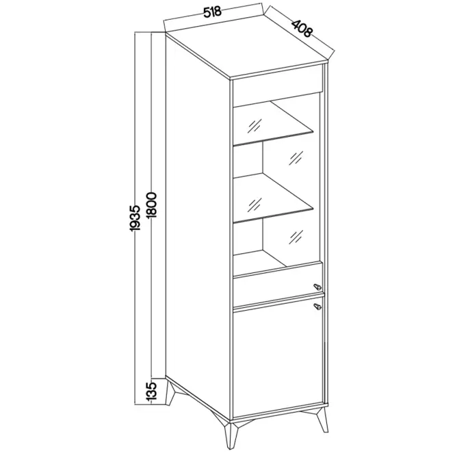 Vitrin Tokyo 1 2D fekete grafit 101,6