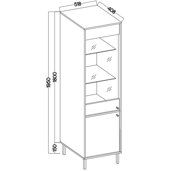 Vitrin Tokyo 2 2D eukaliptusz 101,3