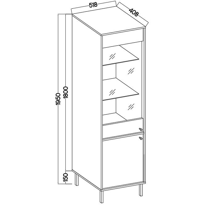 Vitrin Tokyo 2 2D fekete grafit 101,6