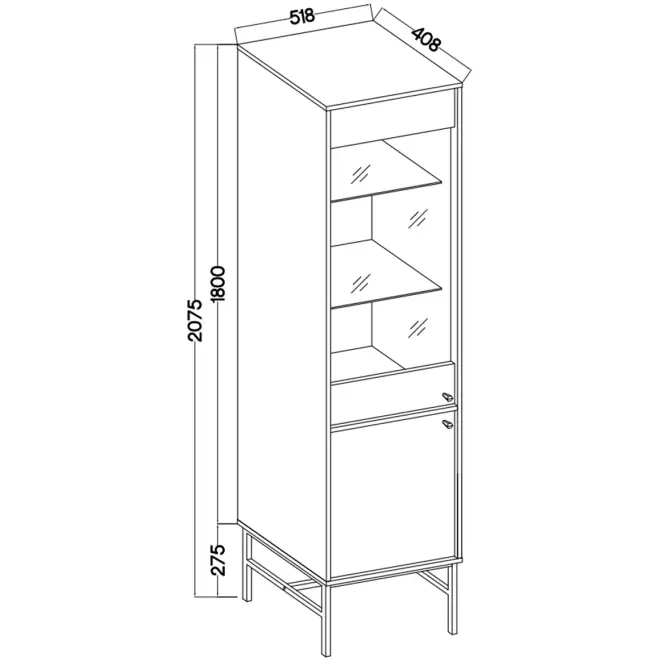 Vitrin Tokyo 3 2D bézs homok 101,3