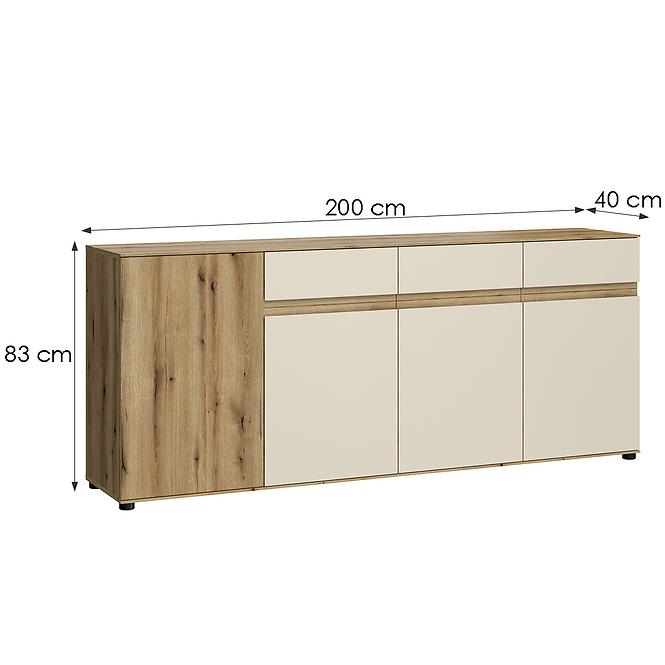 Komód Camino 4D3S CMNK 03 tölgy evoke+cashmere