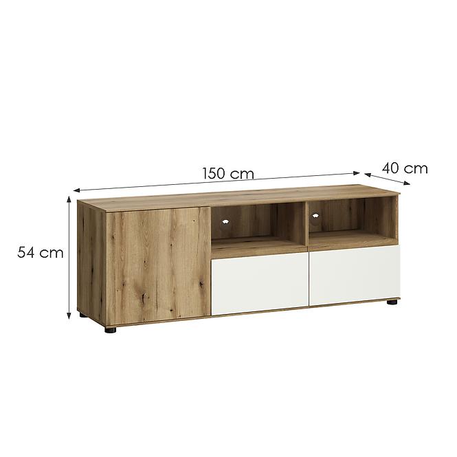 Szekrény RTV Camino 1D2S CMNF 01 tölgy evoke+fehér platina