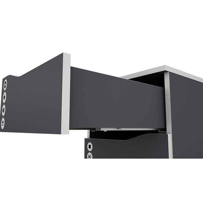 Komód Matrix 40 3S grafit/fehér,6