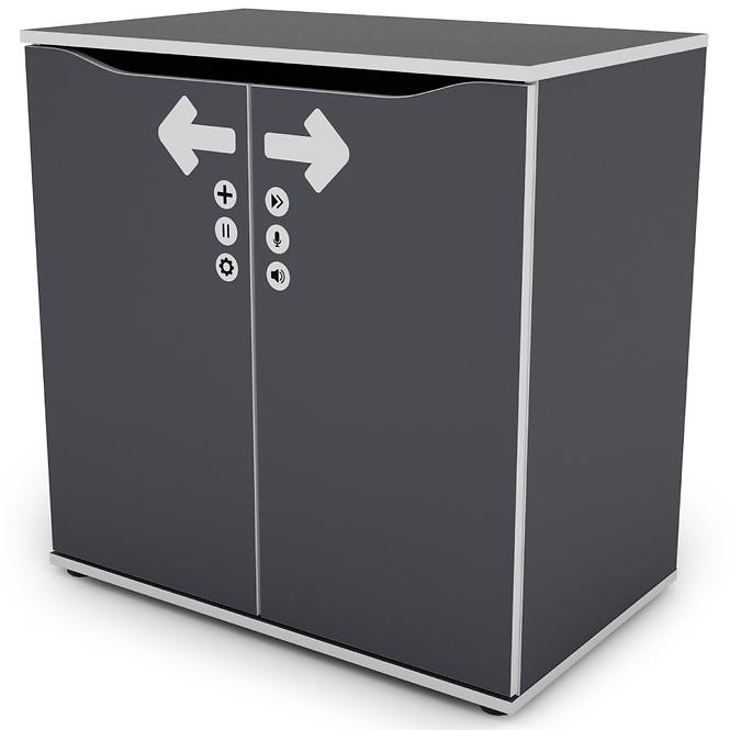 Komód Matrix 75 2D grafit/fehér,2