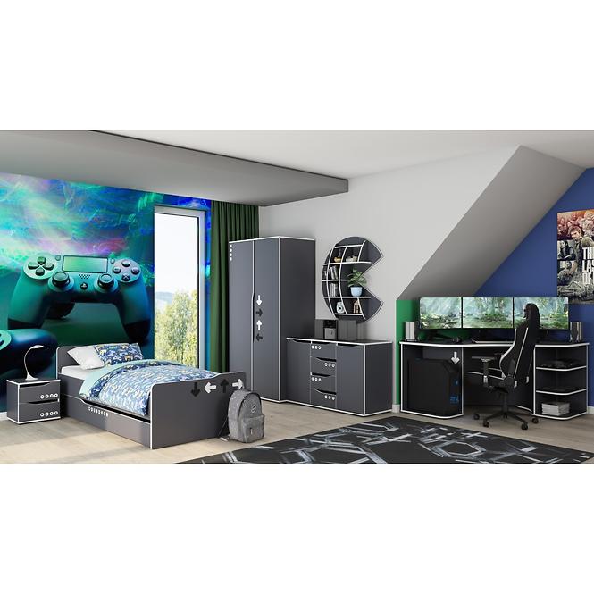 Éjjeliszekrény Matrix 40 2S grafit/fehér