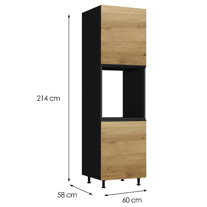 Konyhaszekrény Industry D60 KU fekete/artisan