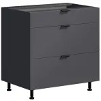 Konyhaszekrény LOFT II D80 3SZ METALBOX grafit