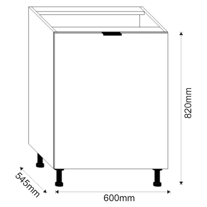Konyhaszekrény LOFT II D60 grafit