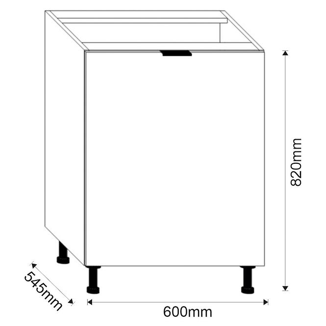 Konyhaszekrény LOFT II D60 grafit
