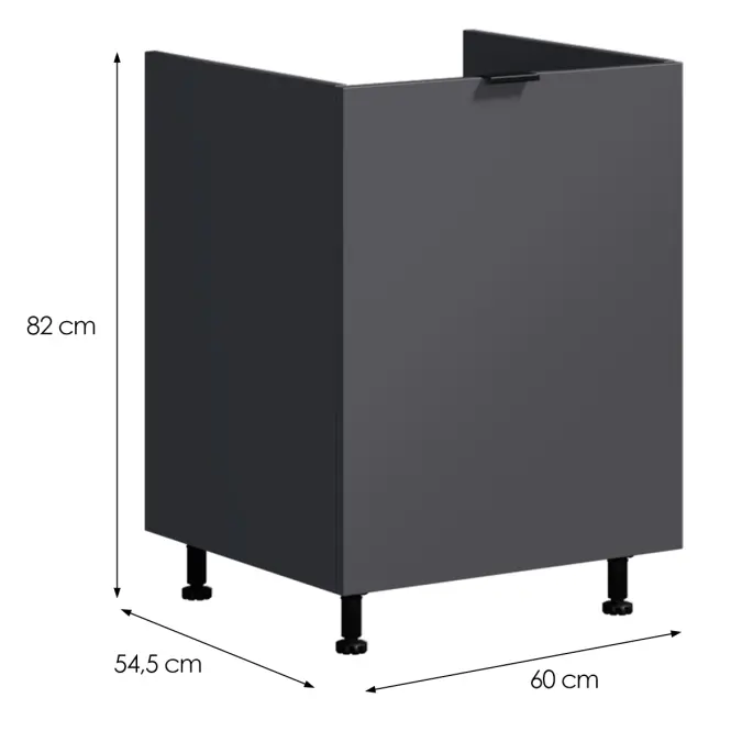 Konyhaszekrény LOFT II D60 ZL grafit