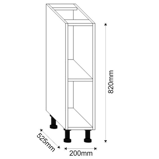Konyhaszekrény LOFT II D20 OTW grafit,3