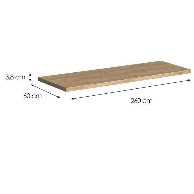 Konyhai munkalap Loft II 260 cm tölgy craft