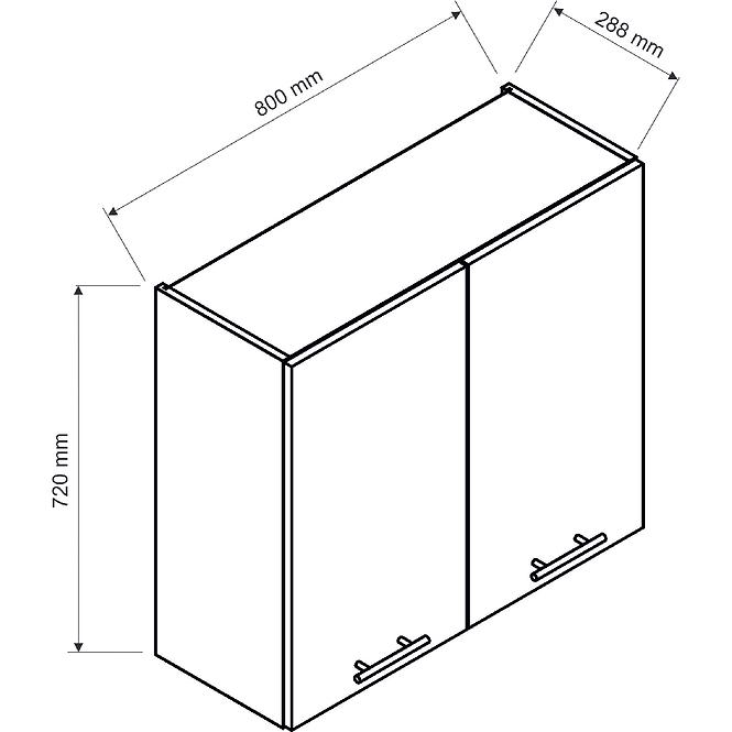 Konyhaszekrény Anika W80 grafit/grafit,2