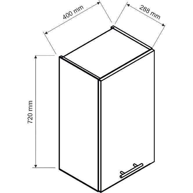 Konyhaszekrény Anika W40 P/L grafit/grafit