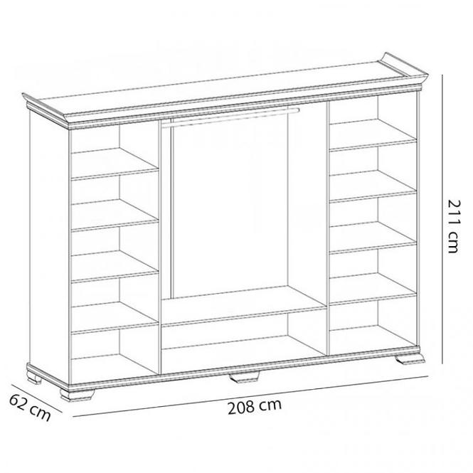 Szekrény rendszer KORA KS3 SAMOA KING 208 cm