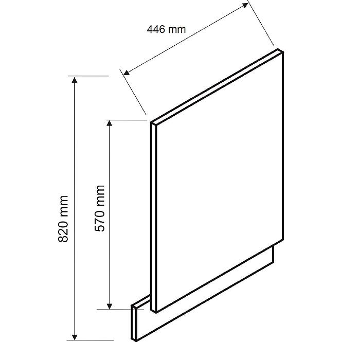 Ajtó mosogatógéphez  Anika FZ 45 PO grafit/grafit,2