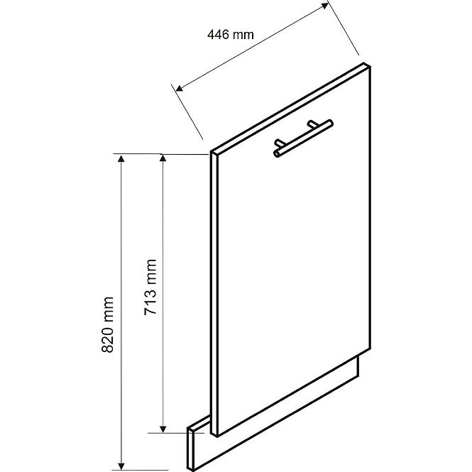 Ajtó mosogatógéphez  Anika FZ 45 PZ grafit/grafit,2