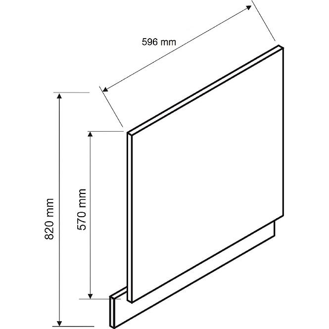 Ajtó mosogatógéphez  Anika FZ 60 PO grafit/grafit,2
