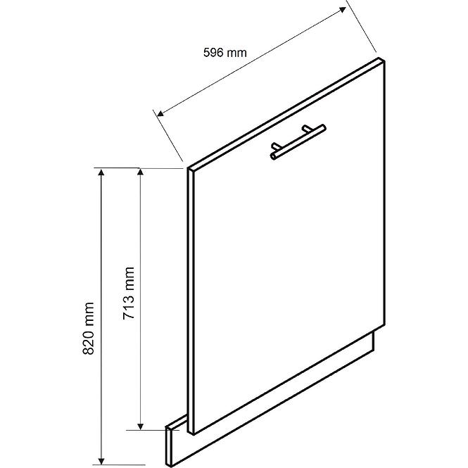 Ajtó mosogatógéphez  Anika FZ 60 PZ grafit/grafit,2