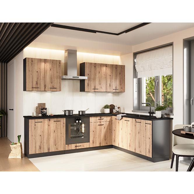 Konyhaszekrény Anika D15 Cargo + Kuka artisan/grafit,4
