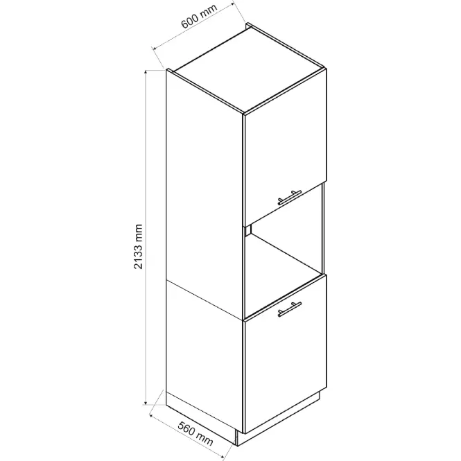 Konyhaszekrény Anika D 60 PK/2133 P/L grafit/grafit,2