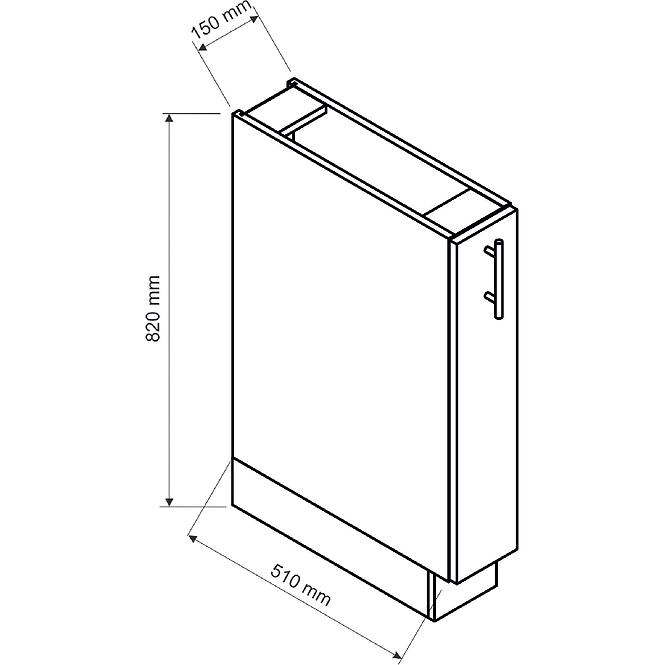 Konyhaszekrény Anika D15 Cargo + Kuka grafit/grafit
