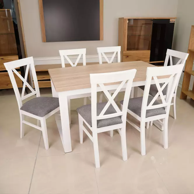 Asztal Iris ST-29 140x80+40 sonoma/fehér