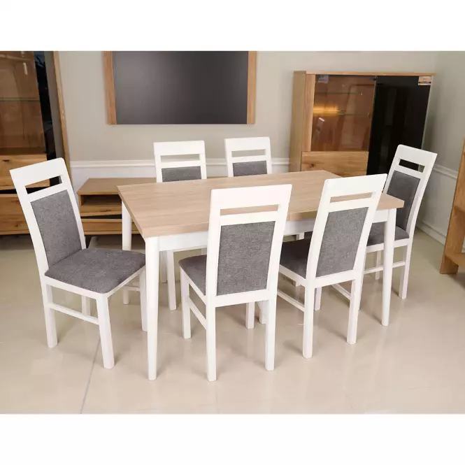 Asztal ST-05 140x80+40 cm sonoma/fehér