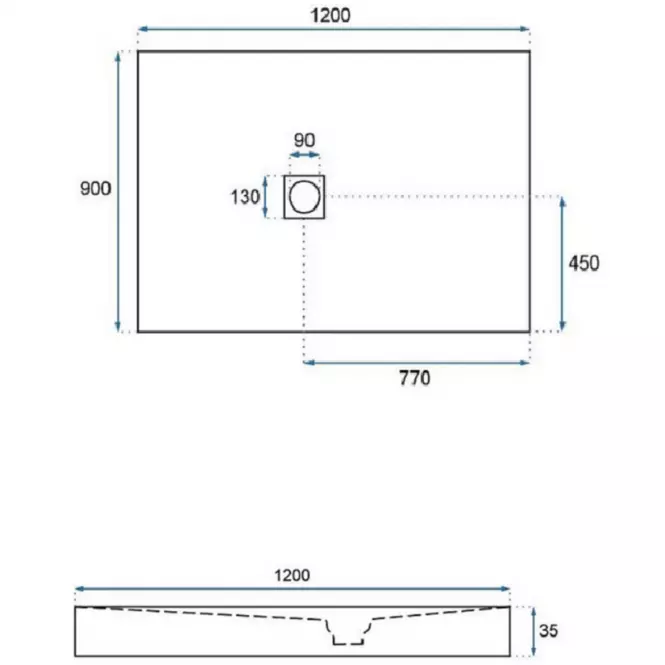 Téglalap alakú zuhanytálca Stone Rea K9603 black 90x120