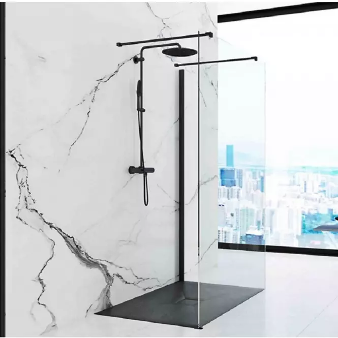 Téglalap alakú zuhanytálca Stone Rea K9603 black 90x120,3