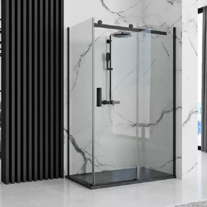 Téglalap alakú zuhanytálca Stone Rea K9603 black 90x120