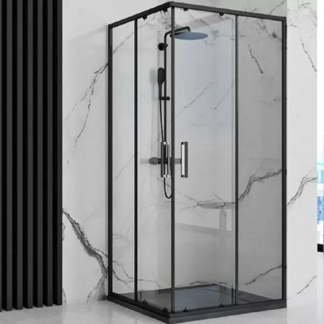 Négyzet alakú zuhanytálca Bazalt black 90x90