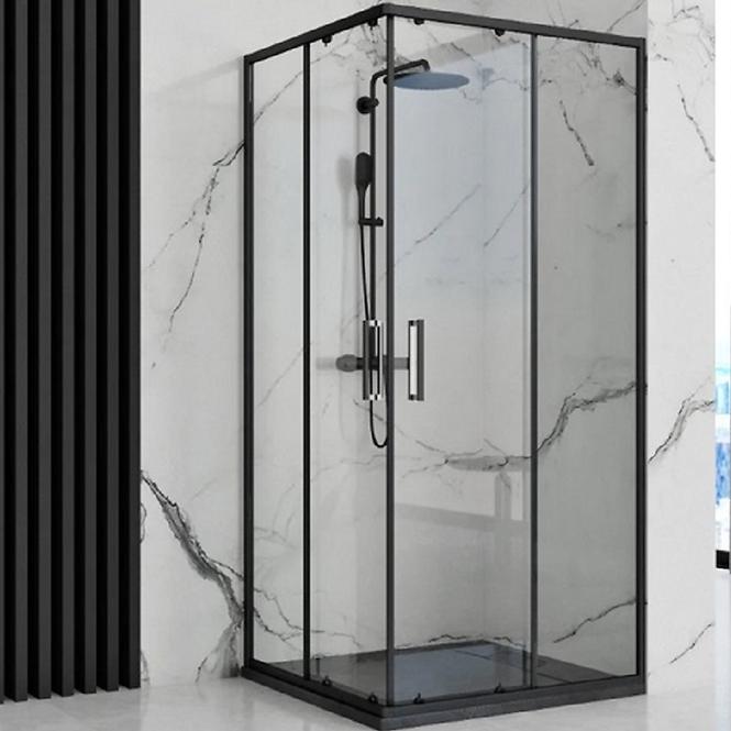 Négyzet alakú zuhanytálca Bazalt black 90x90