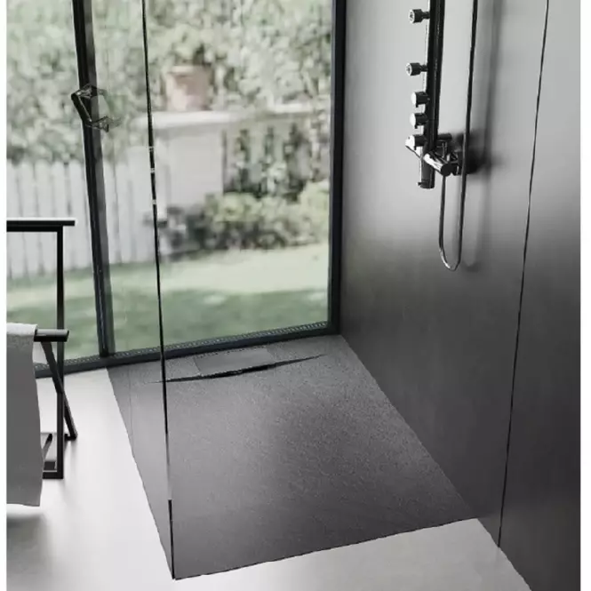 Négyzet alakú zuhanytálca Bazalt black 90x90,5