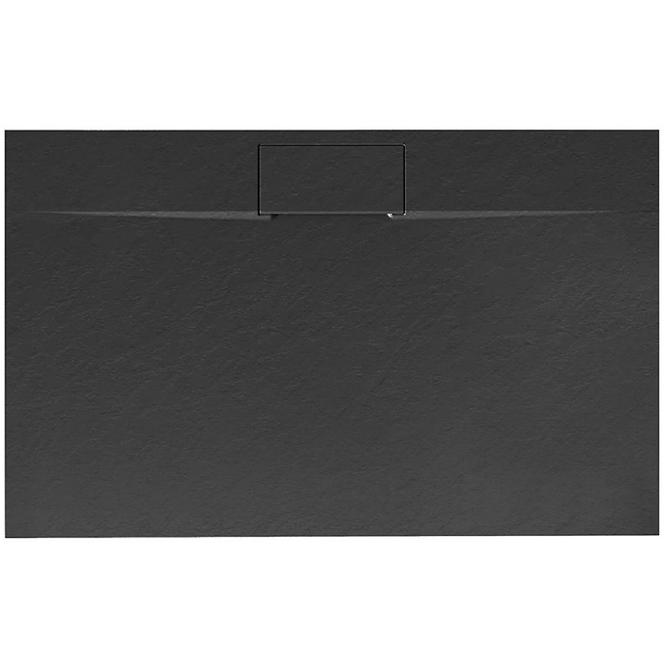 Téglalap alakú zuhanytálca Bazalt Long black 80x100