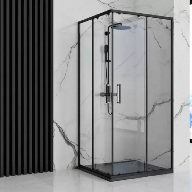 Téglalap alakú zuhanytálca Bazalt black 80x100